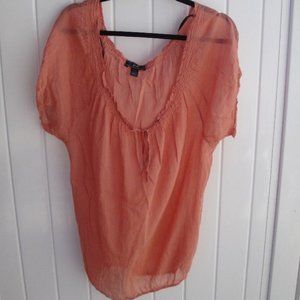 Ya Da Sheer Terra Cotta Color Boho Top Large